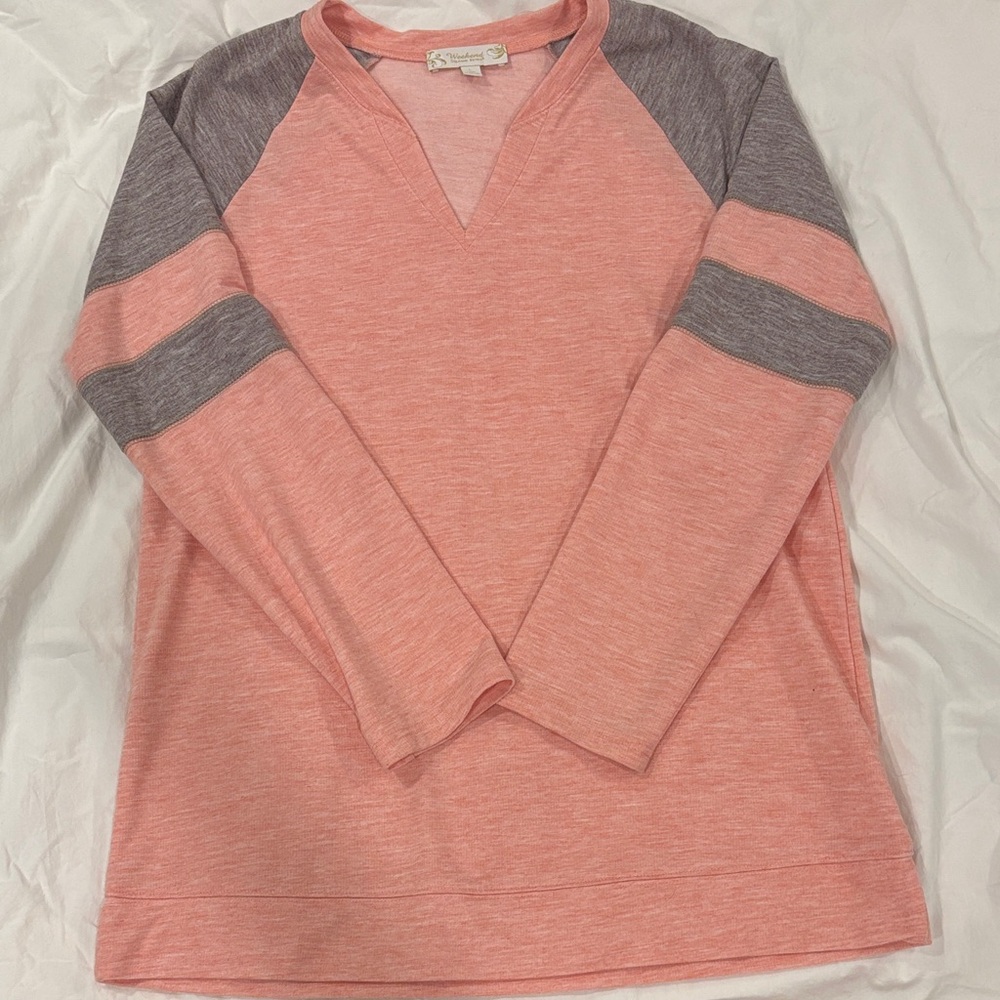 Pink and Gray Women's Sweatshirt